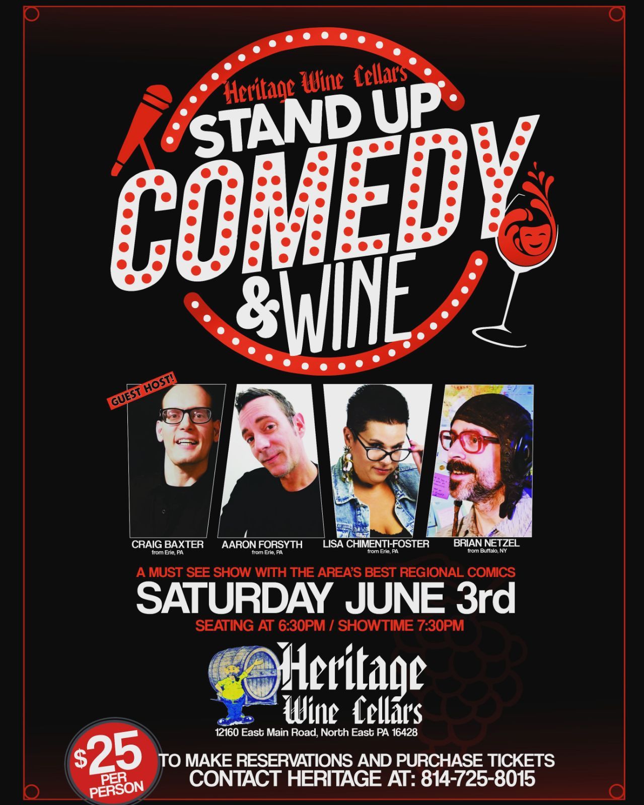 Stand Up Comedy and Wine at Heritage Wine Cellars - Events - Erie Reader