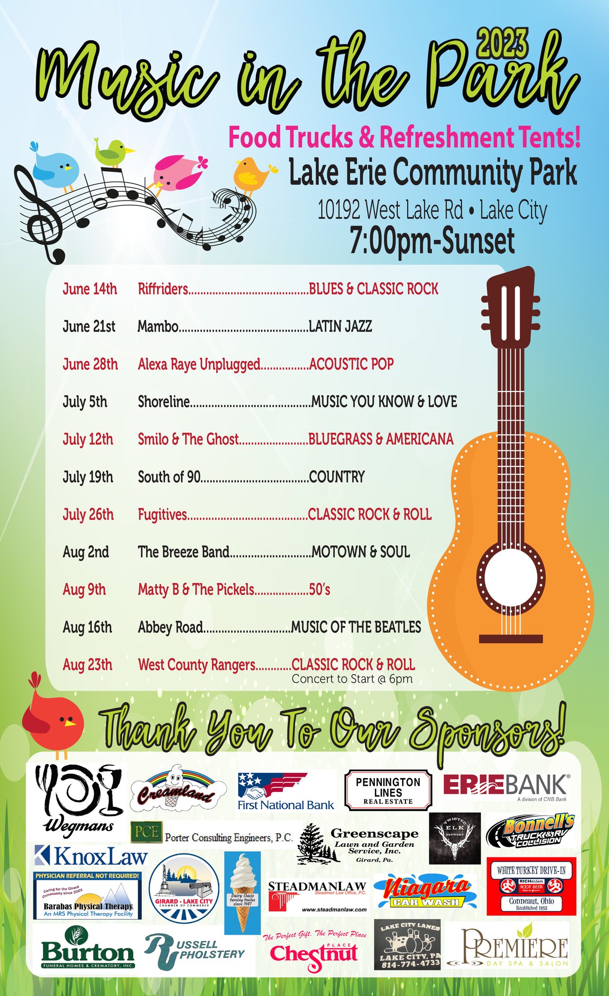 Music in the Park Lake Erie Community Park Events Erie Reader